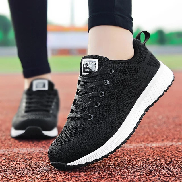 Zapatillas deportivas ligeras de gran tamaño para mujer, zapatos deportivos para correr, color negro, - AliExpress Mobile