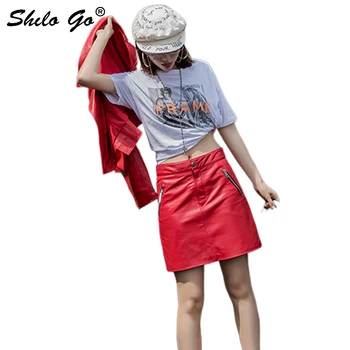 

Genuine Leather Skirt Multicolor Zip Pocket Skirt Fit and Flare A Line Skirts Women Autumn Solid High Waist Minimalist Skirts