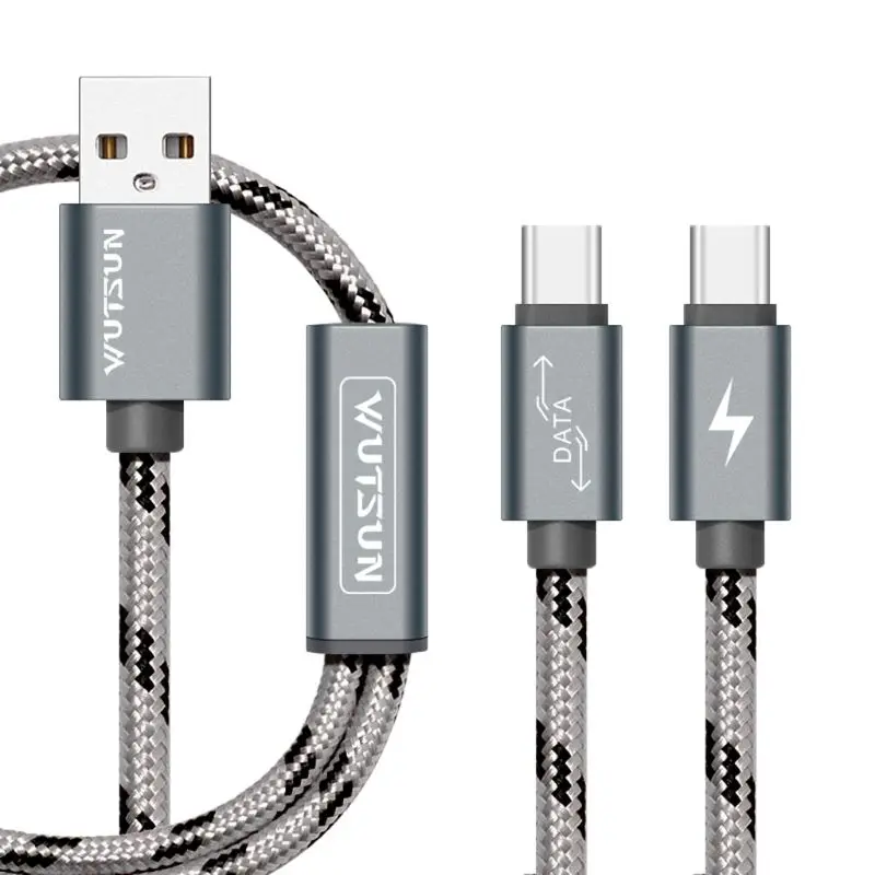 USB 2,0 Тип A Мужской Двойной USB C Тип C сплиттер папа-папа Y кабель передачи данных для быстрой зарядки шнур для samsung huawei Xiaomi Oneplus htc zte