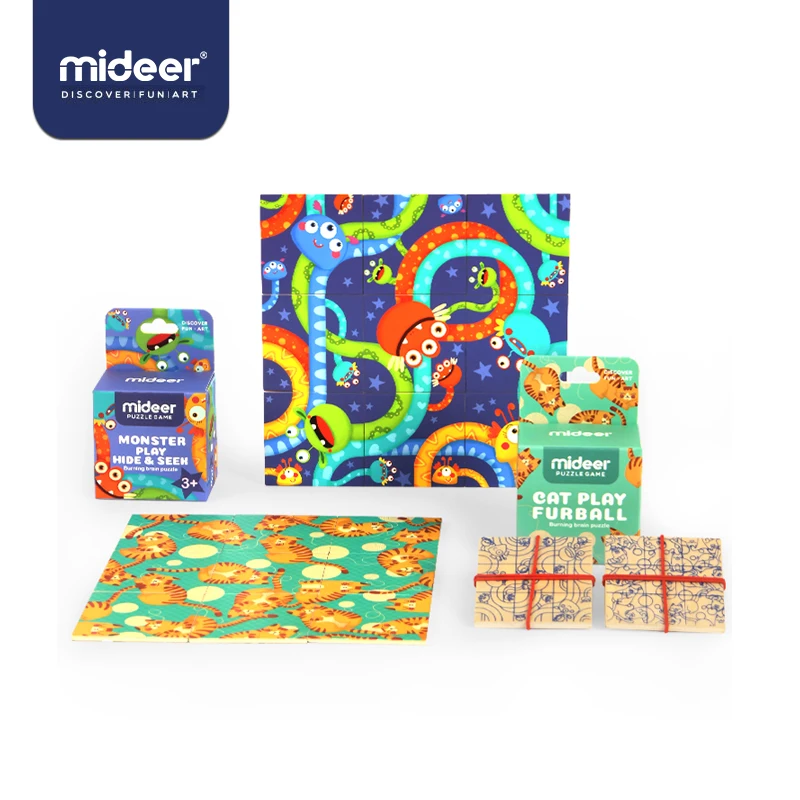 MiDeer детские головоломки игрушки Мини мышление 3Y + зрение красочные короткошерстные геометрические наблюдения деревянные забавные