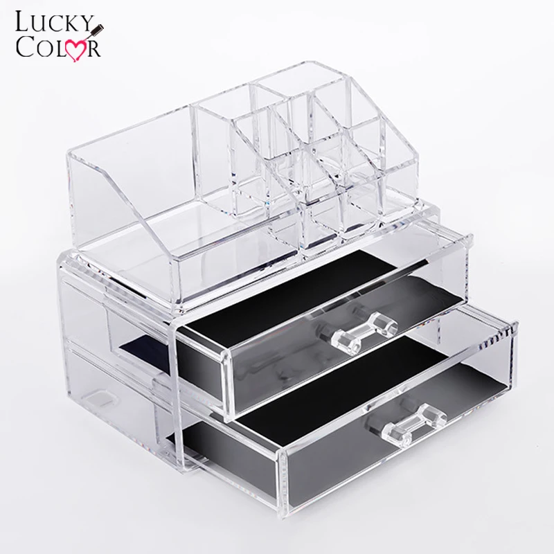 

Nail Art Decoration Accessories Clear Acrylic Makeup Storage Box Rhinestones Beads Crystal Manicure Tool Display Container Case