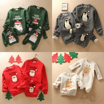 

Christmas Sweater Family Clothing Deer Print Mommy and Me Clothes Mother Daughter Father Baby Rompers Family Matching Outfits