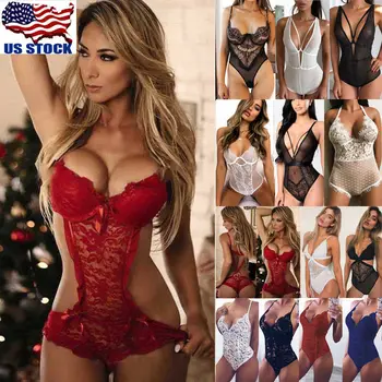 

Sexy Lingerie Lace Dress Babydoll Women Sleepwear Underwear Nightwear Bodysuit