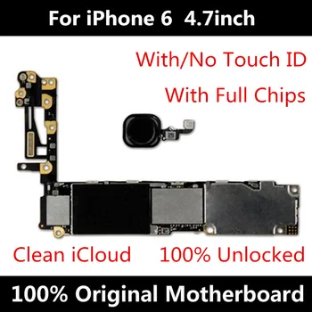 

For iPhone 6 4.7inch 16GB Motherboard Factory Unlocked Mainboard With Touch ID Original IOS Installed Free Shipping