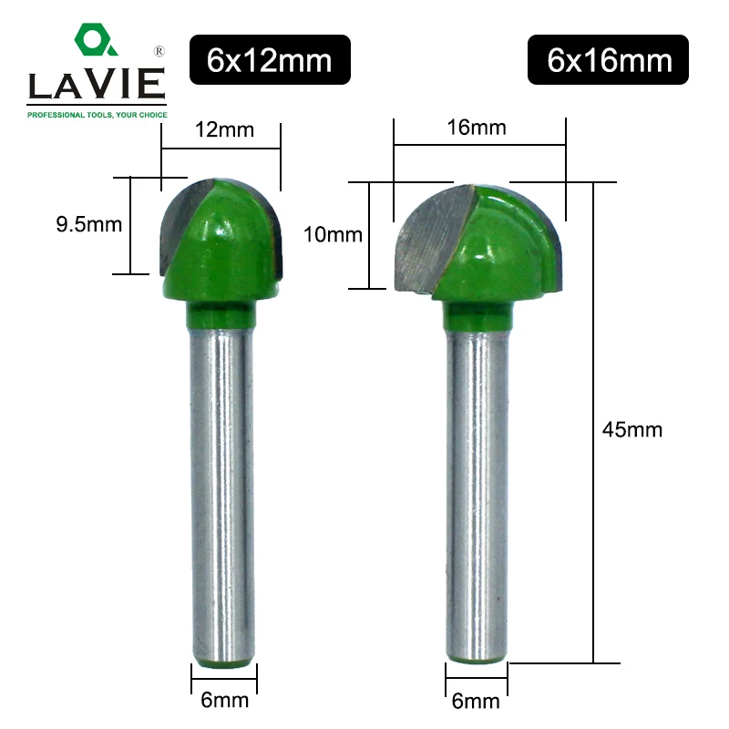 LA VIE 5 шт. или 4 шт. 6 мм хвостовик шариковый нос фрезы Набор Концевая фреза круглая бухта коробка твердосплавный ЧПУ радиус ядро фрезерный бит MC0602