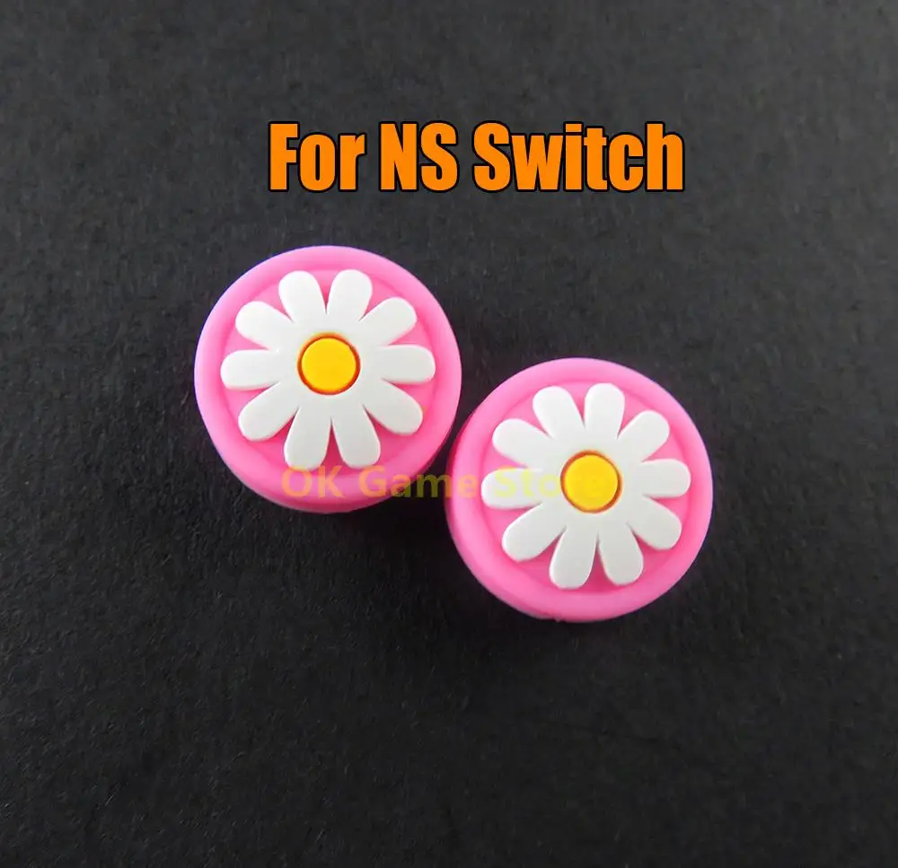 2 Pz/Lotto Per Nintendo Switch Flower Little Bear Analog Thumb Grip Caps Per Switch Joy Con Controller Joystick Cap