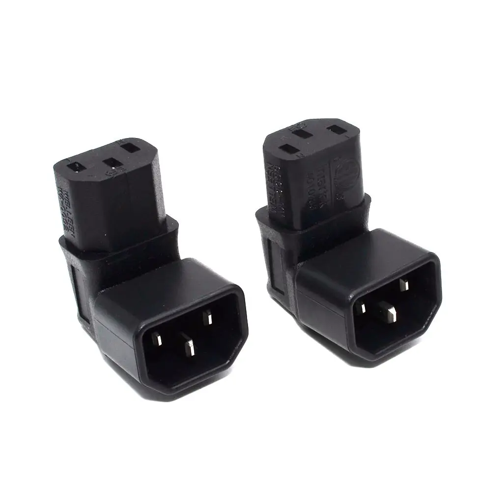 IEC60320 C13 Angle Converter Angle Extension Cable C13 to C14 PDU Up Down Right Angle Power Cables Male to Female AC Power Cord — view 4