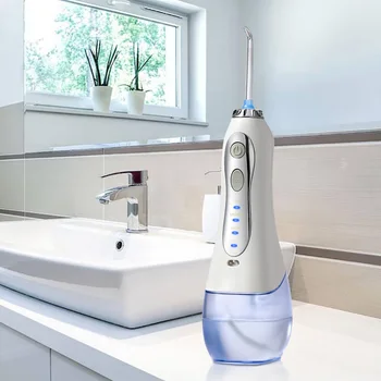 

300ML Portable Water Dental Flosser 5 mode Electric Oral USB Rechargeable Teeth Cleaning Dental Irrigator Tooth Pick 5 Jet Tips