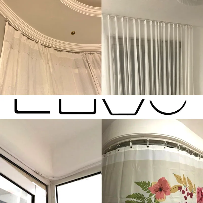 Riel de cortina de techo Flexible, carril de sujeción lateral, barra de  ventana Flexible, Kit de accesorios de cortina curva recta, decoración del  hogar, 5M - AliExpress