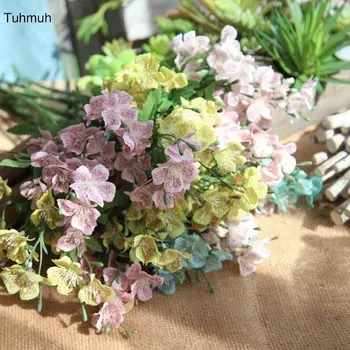 

Net Grid Printing Silk Artificial Galsang Flowers Home Party Decoration Fake Dancing Lady Flower for Wedding