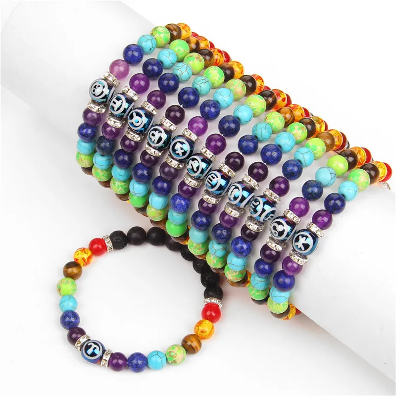 Set Bracciale E Collana 7 Chakra - Pietre Naturali Per Equilibrio Reiki Laccio