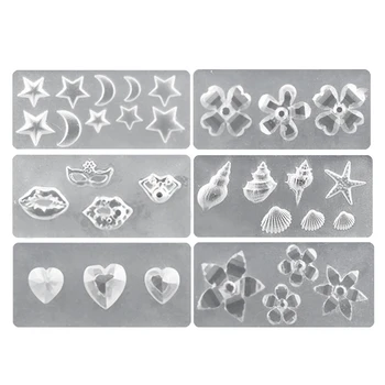 

Silicone Nail Art Molds Set,6Pcs Diy 3D Nail Art Decoration Template Tools