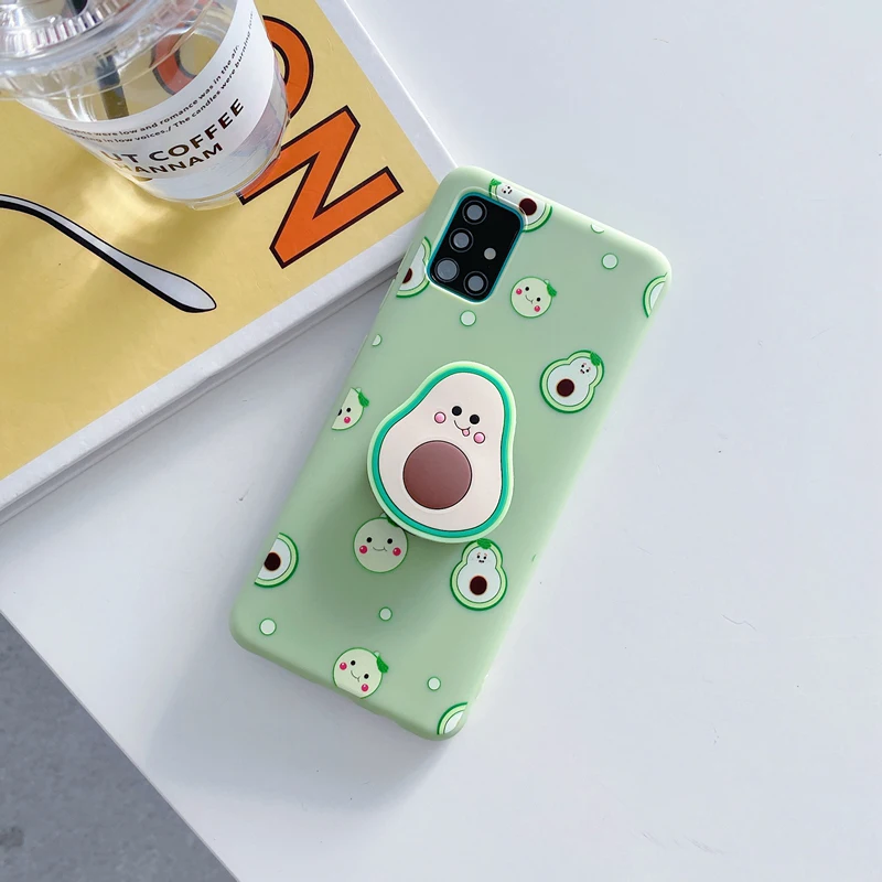 samsung cute phone cover 3D Hoạt Hình Dễ Thương Giá Đỡ Điện Thoại Ốp Lưng Dành Cho Samsung Galaxy Samsung Galaxy A51 A71 A32 A52 A72 4G 5G A52s A53 a12 Dễ Thương Silicone Mềm Cô Gái Đứng Bao Da cute phone cases for samsung  Cases For Samsung