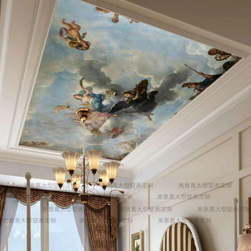 ورق حائط ثلاثي الأبعاد مخصص للسقف أو الأريكة ، واللوحة الزيتية ، وغرفة النوم ، السقف|background 3d|3d wallpaper ceilingwallpaper ceiling - AliExpress