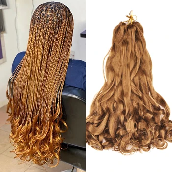 Loose Wave Spiral Curl Crochet Hair Synthetic Braids Ombre Pre Stretched Braiding Hair Extensions For Women French Curls 1