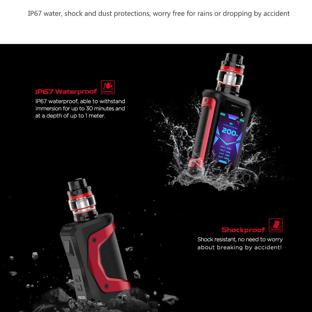 Новый Geekvape Aegis X vape Комплект 200 Вт Box Mod и 5 мл распылитель как 2 0 Чипсет электронная