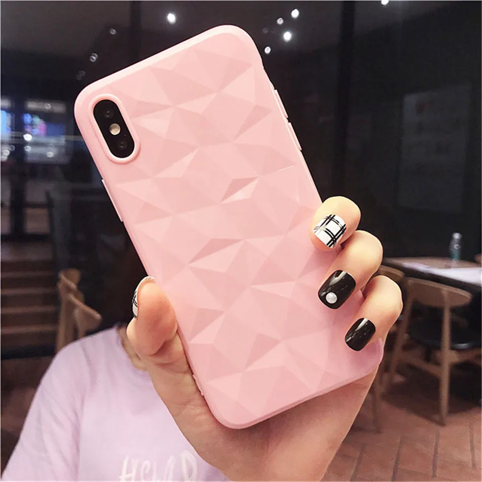 Lovebay чехол для телефона для iPhone 6 6s 7 8 Plus X XR XS Max модные яркие цвета 3D Алмазная текстура мягкий ТПУ чехол для телефона