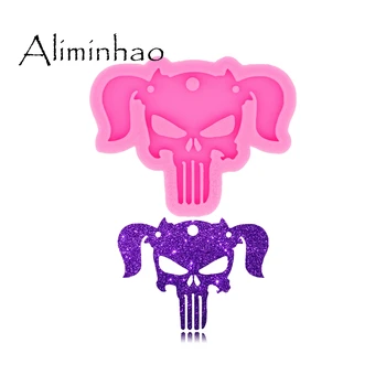 

DY0158 Shiny Halloween Skull Silicone Molds for DIY Key Ring Epoxy Resin Mold Craft Custom Keychain