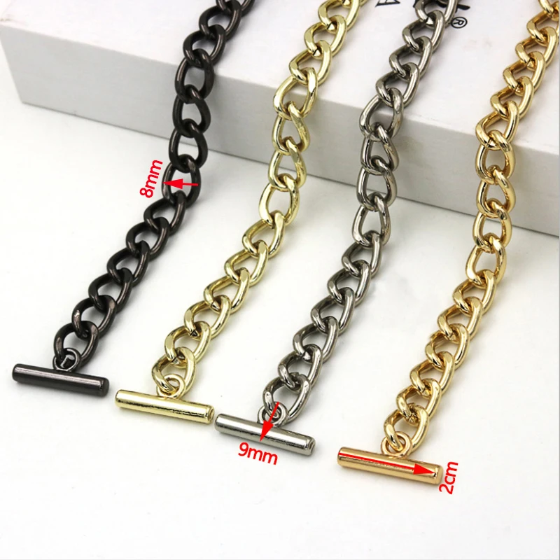 Cadena para bolsos DIY de 8mm, cadenas de repuesto de Metal con pistola, correas de hombro para bolsos pequeños, Asa cierres OT|Piezas y accesorios para bolsos| - AliExpress