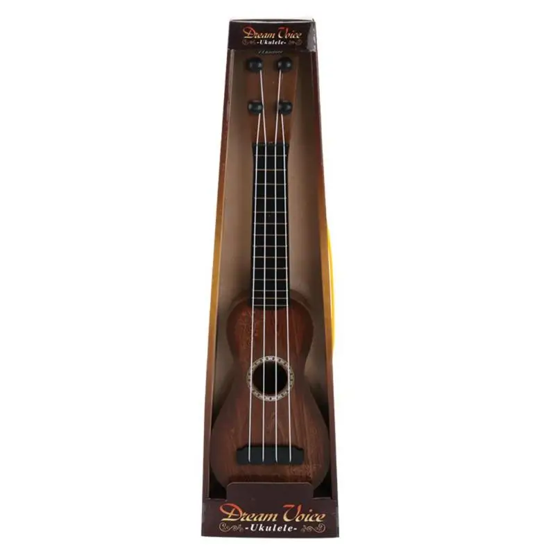 Классическая Имитация древесины Ukelele гитарные Игрушки Музыкальные инструменты для детей образование Монтессори игрушки для детей музыкальные игрушки - Цвет: Black