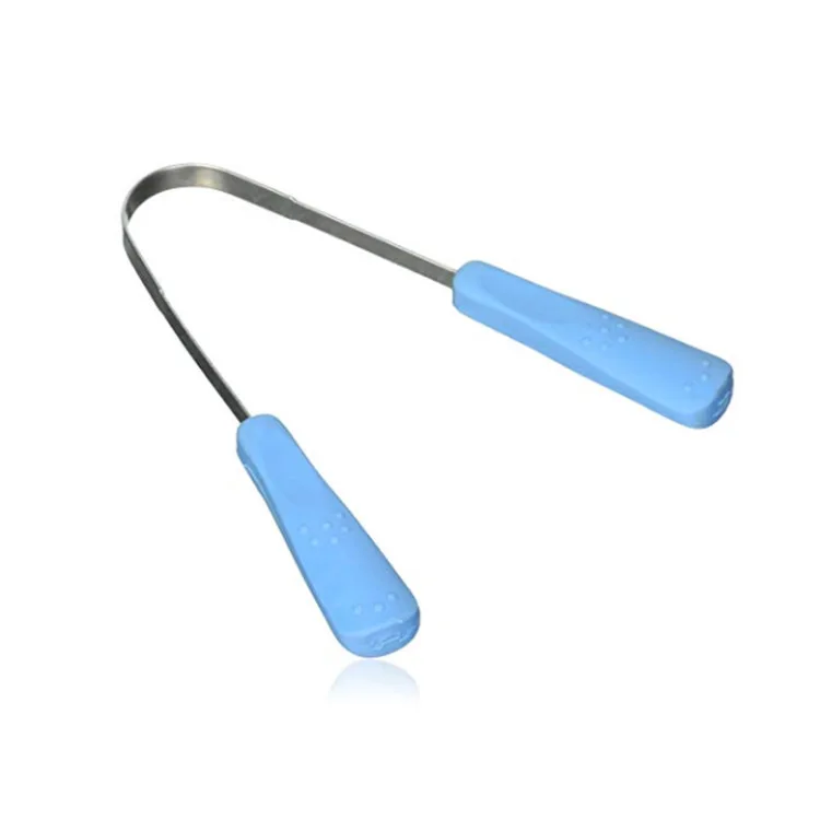 

Manufacturers Wholesale Stainless Steel Tongue Coating Maker ABS Handle Removing Bad Breath Cleaning Tongue Coating Tongue Scrap