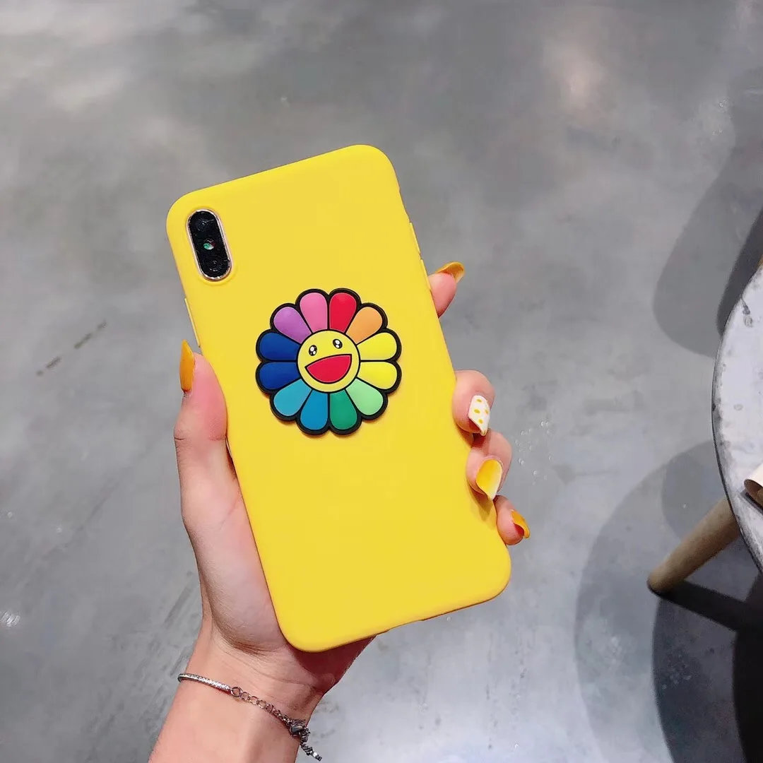 Япония Мураками Такаши солнце цветок чехол для iphone 7 6 s 8 plus X XS 11 Pro Чехол для MAX XR для samsung Galaxy S6-S10 Note 8 9 coque - Цвет: yellow