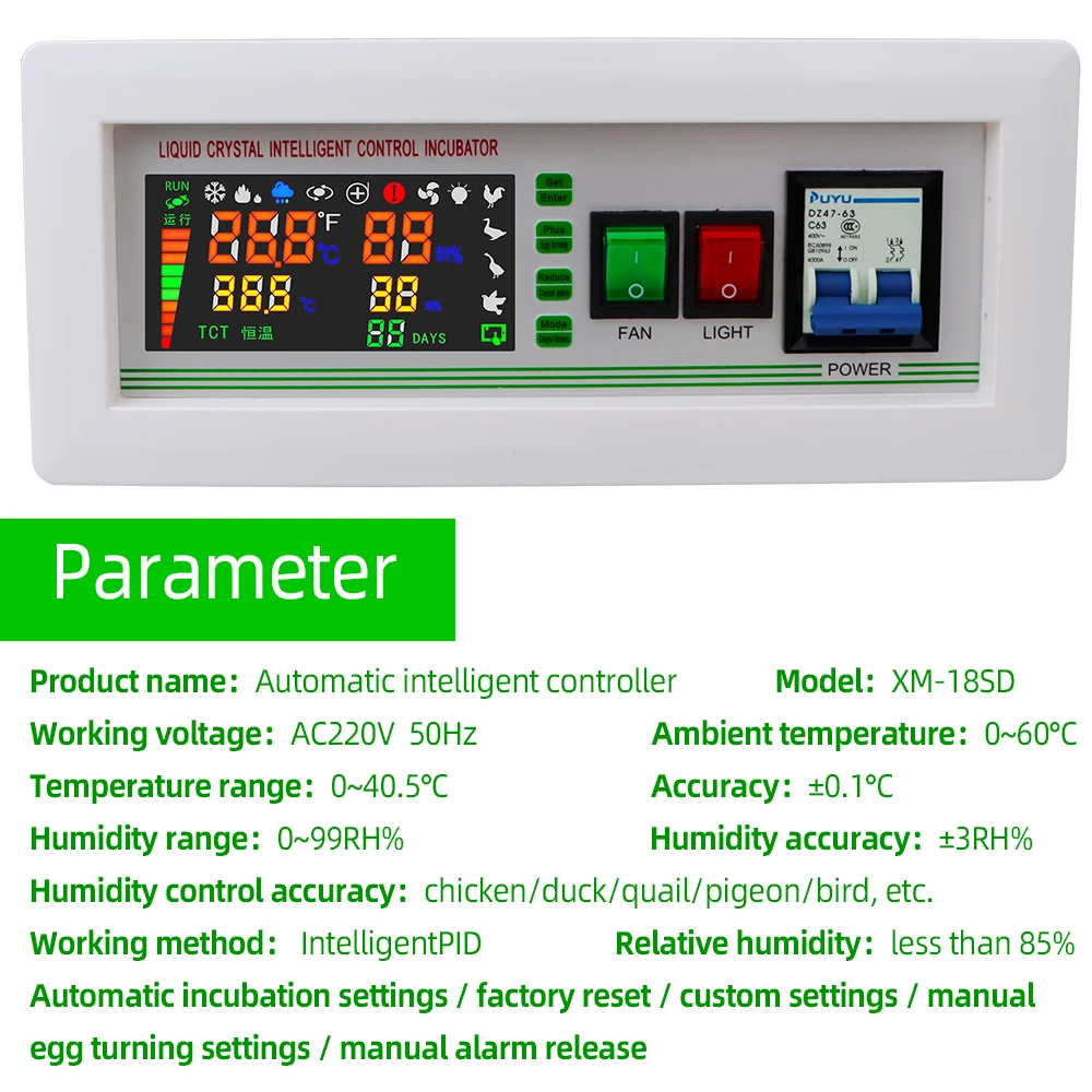 XM-18SD Incubator Controller For Chicken Duck Goose Egg Hatching