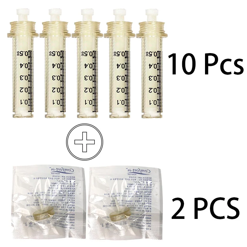 10 syringe 2 needle Гиалуроновая ручка с 3 передачами высокого давления, 0,5 мл, непрерывный инжектор, гиалуроновая ручка для похудения, для заполнения губ, удаления морщин - Цвет: 10 syringe 2 needle