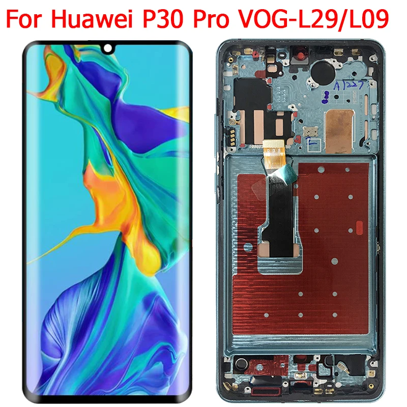 Genuino Huawei P30 Pro VOG-L09 Cristal Pantalla LCD Digitalizador De Pantalla Táctil Marco 