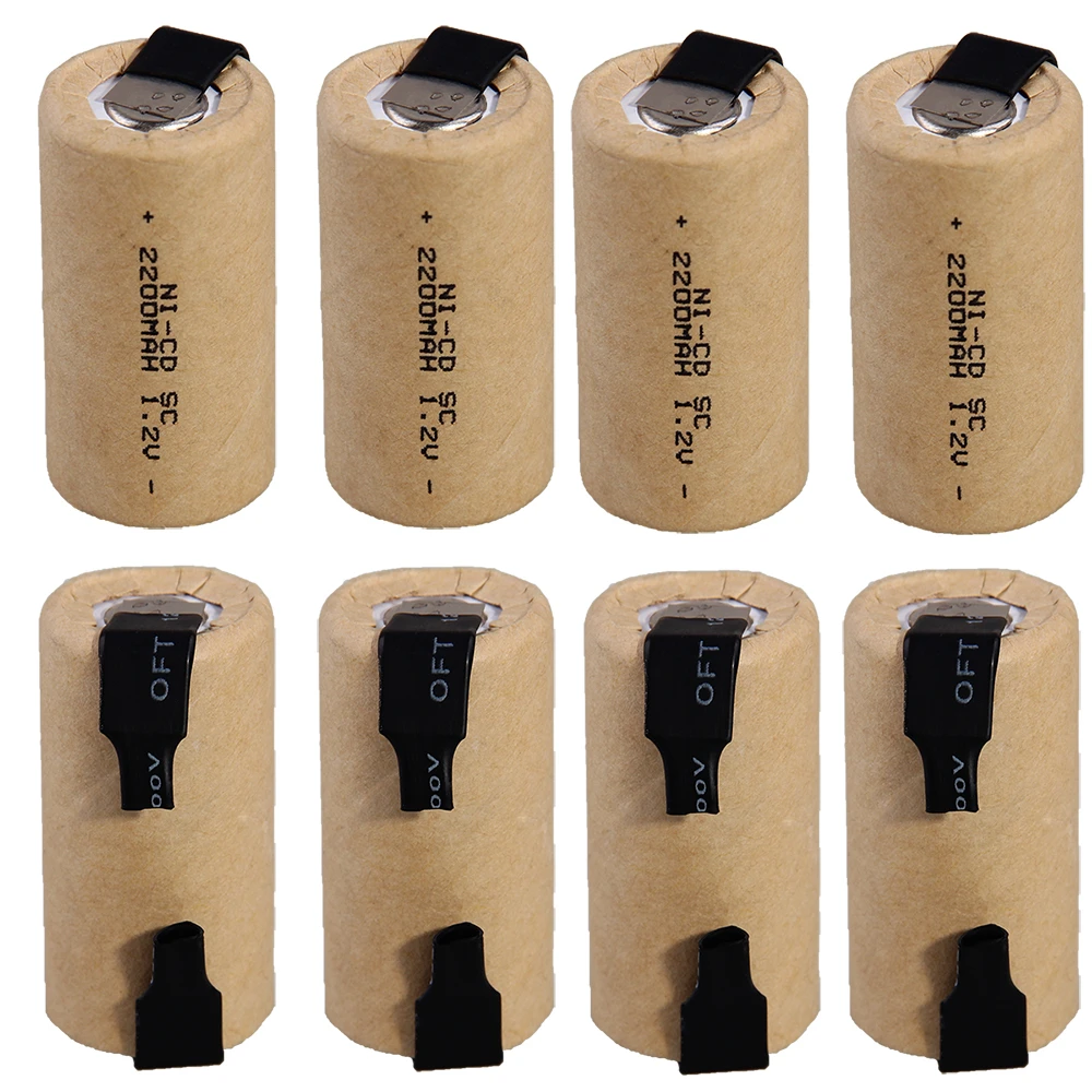 8 шт SC батареи 2200mah 1,2 v subc nicd батареи случайный цвет