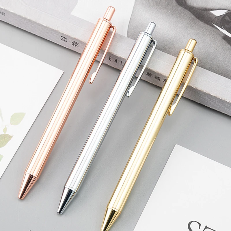 Metal Push Ballpoint Pen Simple Rose Gold Pen Hotel Advertising Personalized Gift Office School Student Pens Wholesale 4 8 12 16 24 channel hdmi to ip hotel iptv 4k webcast push streaming hls udp rtmp ndi protocol h264 h265 video encoder