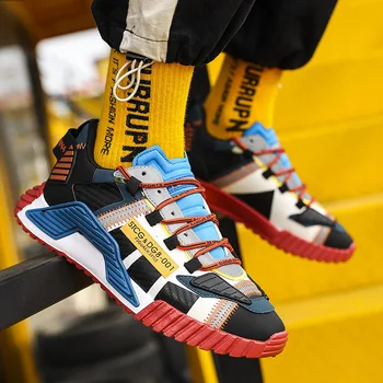 

Men Air Mesh Chunky Sneakers Designers Yellow Casual Shoes Ulzzang Fashion Basket Male Trainers Platform Sneaker Chaussure 44