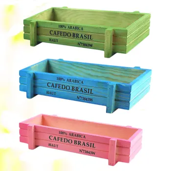 

3Pcs Flower Tray Lovely Creative Rectangle Succulent Flower Pot Holding Case Container Storage Box for Store Home