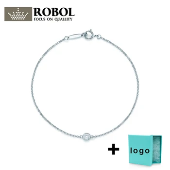 

SL TF TF Rllen original 925 sterling silver classic white bracelet suitable for ladies party free shipping