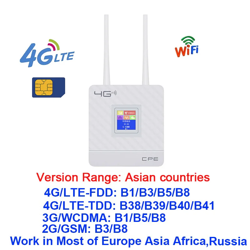 best signal booster wifi Siempreloca CPE903 150Mbps CAT4 3 4G WIFI Router Hoa Kỳ 2 Ăng Ten Ngoài Không Dây 4G Router có Khe Sim 1xRJ45 Cổng wifi signal booster for garden Wireless Routers