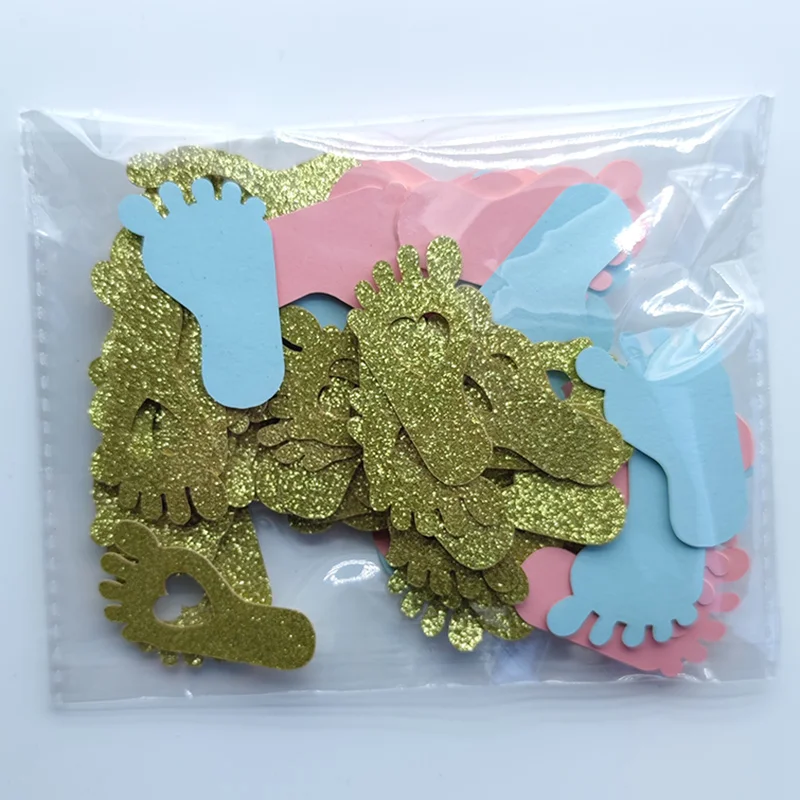 

100pcs Baby Footprint Confetti Gender Reveal Party Table Decorations Its a Boy Girl Blue or Pink Baby Shower Supplies