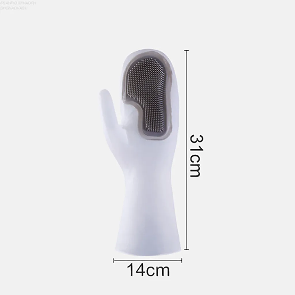 Household Plastic Cleaning Nitrile Rubber Gloves Kitchen Washing Dishes/Clothes Waterproof Durable Wear-Resistant Gloves
