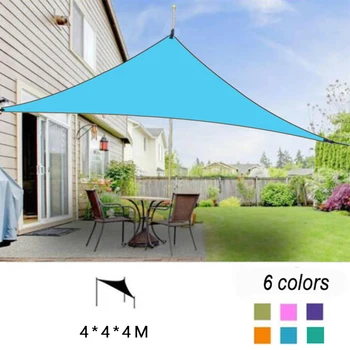 

4*4*4m Outdoor Shade Sail Triangular Rain Cover Sunshade Garden Parasol 98% UV Blocking IP65