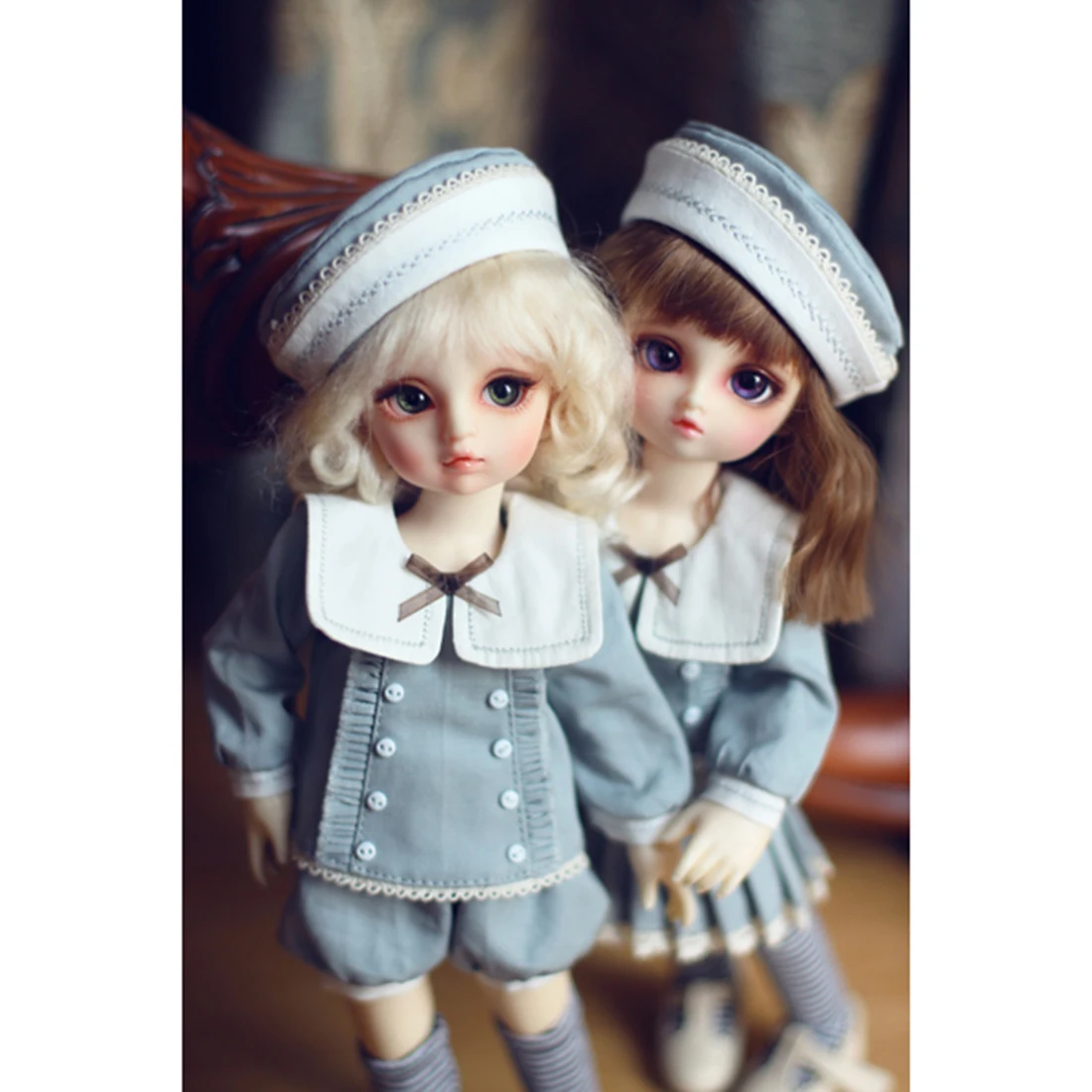 Одежда для кукол BJD матросский костюм с вышивкой шляпа носки 1/6 подарки-Ретро