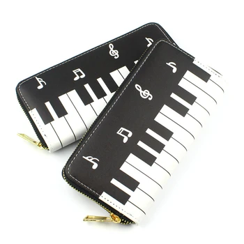 

2020 Lady Zipper Purses Women Wallets Music Notes Money Bag Card Holder Woman Wallet Long Handbag Female Coin Purse Billfold