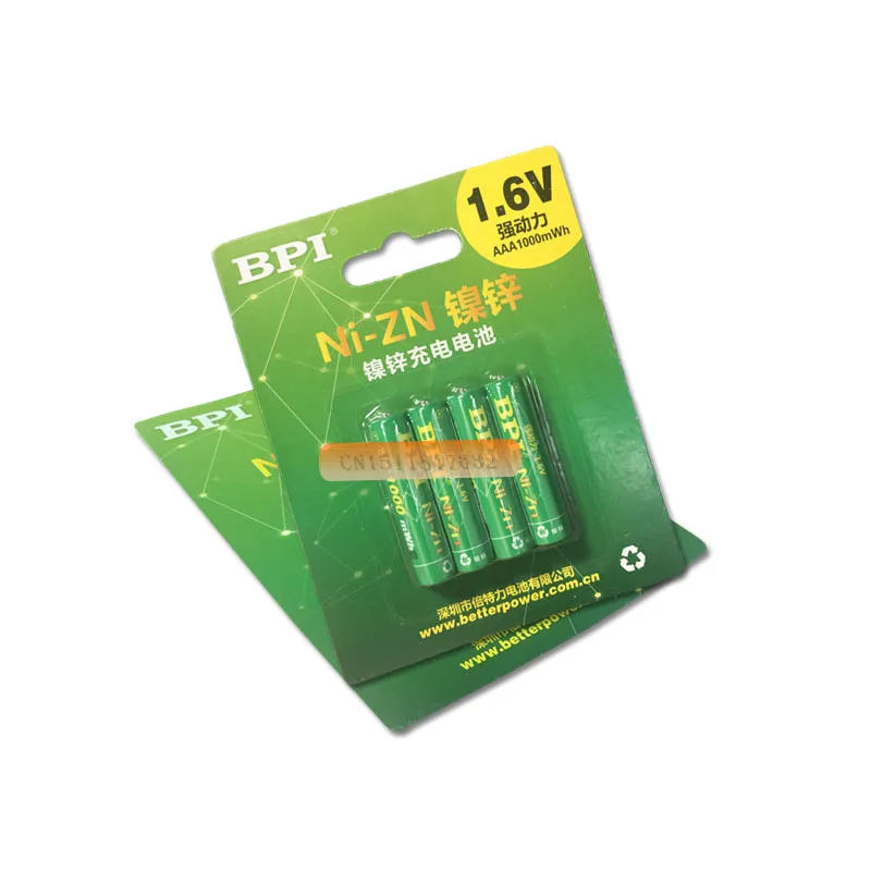 4 шт./лот оригинальные новые BPI AAA 1000mWh 1,6 V 1,5 V NI-Zn NI Zn NIZN aaa низкий саморазряд перезаряжаемые батареи 1,5 V