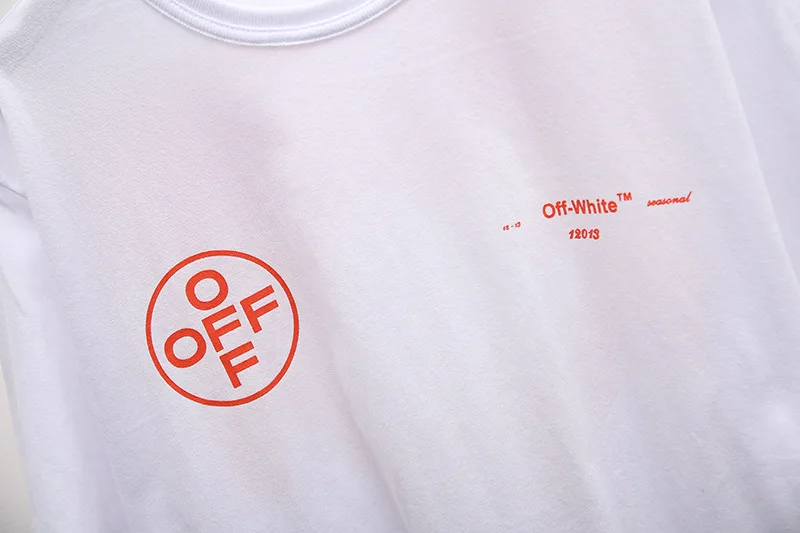 OFF-WHITE Orange линия сканирования OW Мужская парная футболка с коротким рукавом
