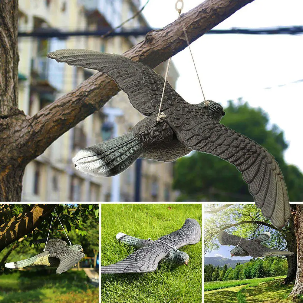 

Realistic Flying Bird Hawk Pigeon Decoy Garden Pest Control Scarer Ornament