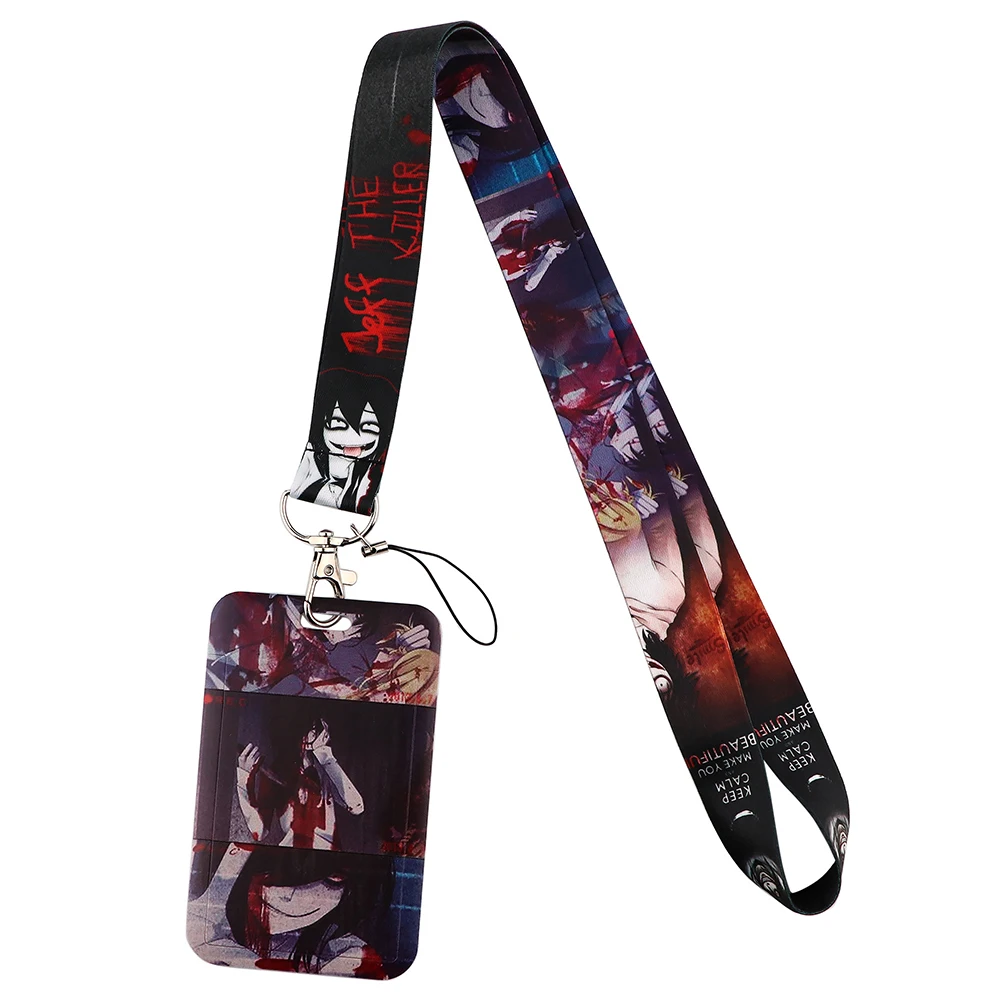 HJ959 Jeff Killer Key Lanyard Credit Card ID Badge Holder Ring Bag Student Travel Bank Bus Business Punk Decorations Gifts | Украшения и