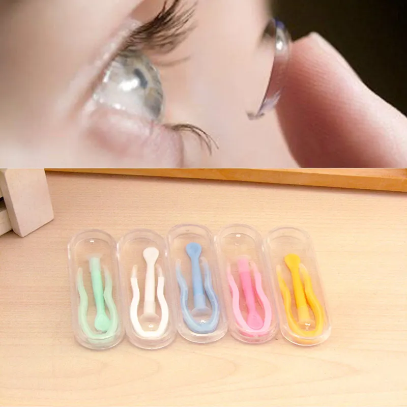 

1Set Portable Contact Lens Inserted Remover Contacts Tweezers Silicone Contact Lens Access Suction Holder Stick Eyes Care Tools