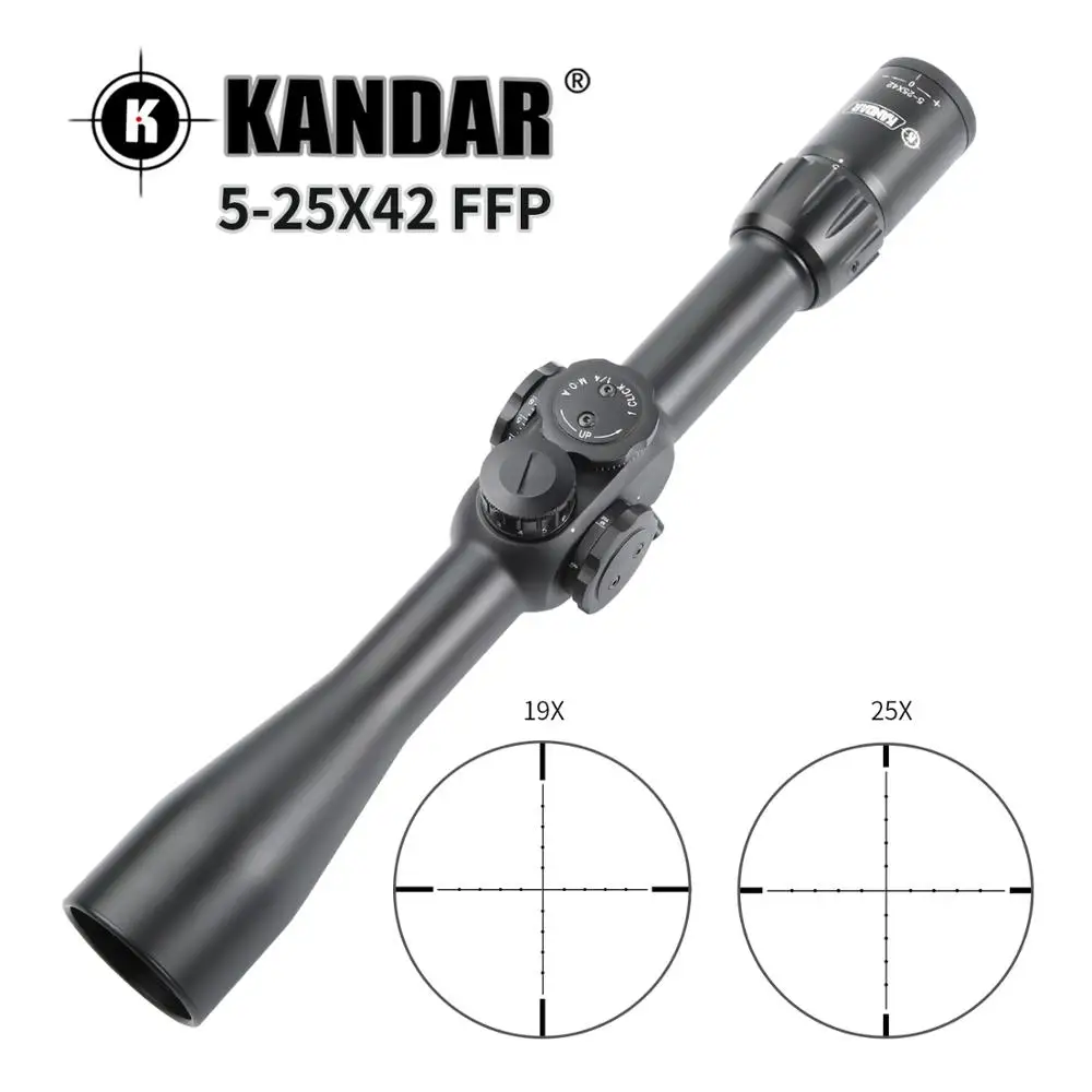 Тактический зеленый и красный прицел KANDER 5 25X42 FFP оптический с подсветкой