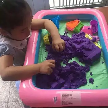 

Children Funny Kids Sand Tray Square Inflatable Elevated Large Sandbox PVC Tray Castle Stacking Play Toy 60cm x 45cm