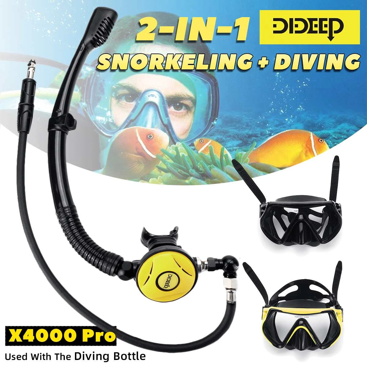 Válvula de respiración de buceo Regulador de snorkel Medidor de presión Herramienta subacuática 