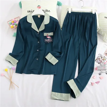 

Soft Skin Smooth Skating Silk Home Wear Female Casual Personality Comfortable Pajamas Breathable Thin Section Cool Pajamas Set