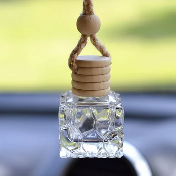 

Glass Clear Refillable Car Fragrance For Perfume Hanging Empty Bottle Car Accessories Interior Decoration